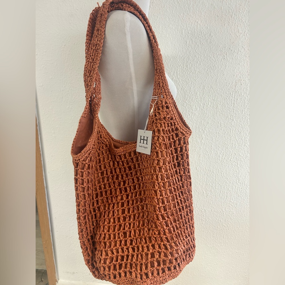 Haute Hippie  RARE color Terra Cotta woven Shoulder Hobo Bag NWT 
Snap closure - Picture 2 of 7